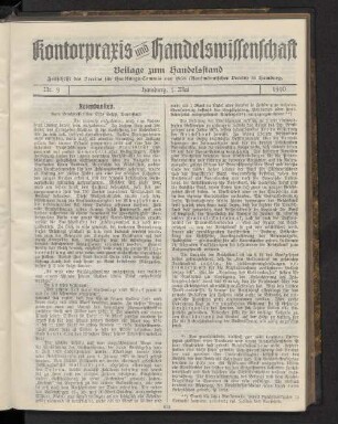 Beilage zum Handelsstand Nr. 9