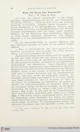 18: Altes und Neues über Acetonsulfit