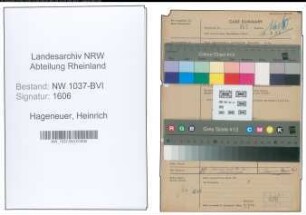 Entnazifizierung Heinrich Hageneuer , geb. 16.12.1900 (Stadtinspektor)