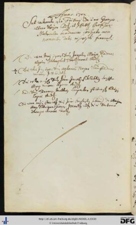 [fol. 164] Rektorat Georg Alban Dreyer 1702