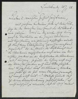 Brief von Fritz Klimsch an Gerhart Hauptmann
