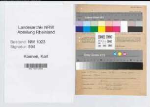 Entnazifizierung Karl Koenen , geb. 11.08.1904 (Postschaffner)