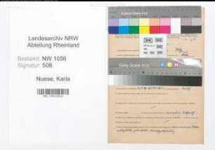 Entnazifizierung Karla Nuese , geb. 31.01.1895 ()