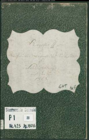 Zivilstandsregister der evangelischen Gemeinde Schlüsselburg, Kreis Minden (GHT 1808 Bd. II ). (Gemeinde: Evangelische Gemeinde Schlüsselburg)