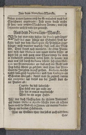 Aus dem Novellen=Marckt.