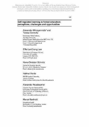 Self-regulated learning in formal education: perceptions, challenges and opportunities