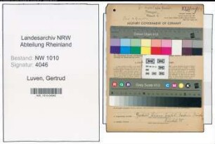 Entnazifizierung Gertrud Luven , geb. 12.06.1904 (Verkaeuferin)