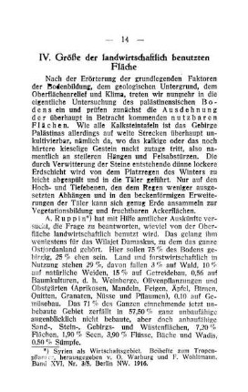 IV. Größe der landwirtschaftlich benutzten Fläche