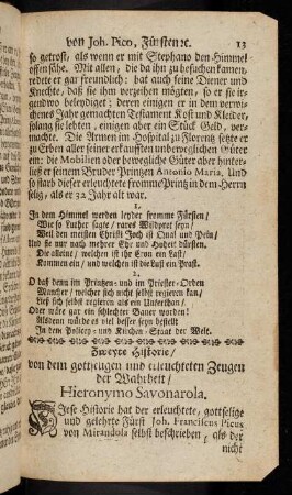13-31, 2. Historie von ... Hieronymo Savonarola