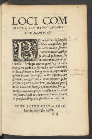 Sunt Autem Rerum Theologicarum haec fere capita.