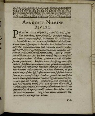 Annuente Numine Divino.
