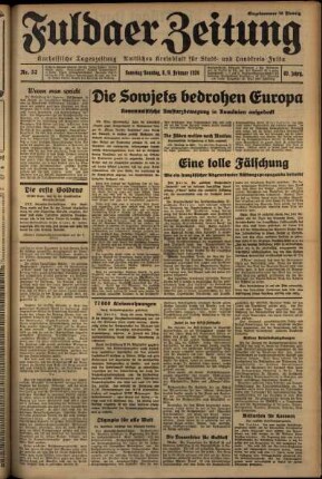 Erste Ausgabe vom Sonntag, den 09. Februar 1936.