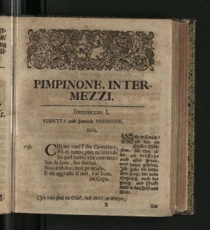 Pimpinone, Intermezzi.