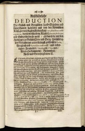 Ausführliche Deduction [...]