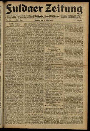 Erste Ausgabe vom Montag, den 03. März 1913.