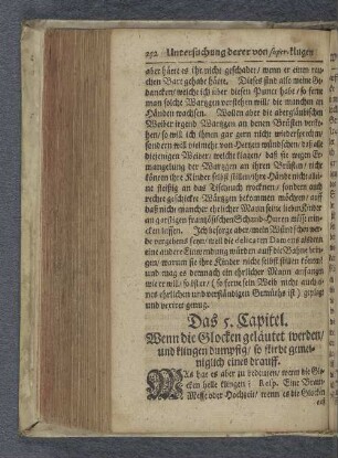 Das 5. Capitel. Wenn die Glocken geläutet werden / und klingen dumpfig / so stirbt gemeiniglich eines drauff.