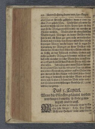 Das 5. Capitel. Wenn die Glocken geläutet werden / und klingen dumpfig / so stirbt gemeiniglich eines drauff.