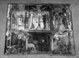 Kreuzigungsgruppe und Szenen aus dem Leben des heiligen Antonius