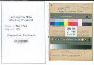 Entnazifizierung Ferdinand Friepoertner , geb. 01.08.1902 (Angestellter)