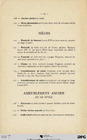 Sièges (Nr. 110-115)