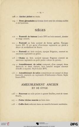 Sièges (Nr. 110-115)