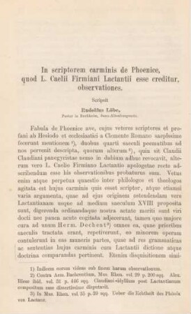 34-65 In scriptorem carminis de Phoenice, quod L. Caelii Firmiani Lactantii esse creditur, observationes