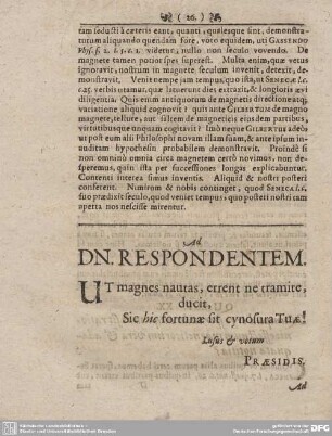 Ad DN. RESPONDENTEM.