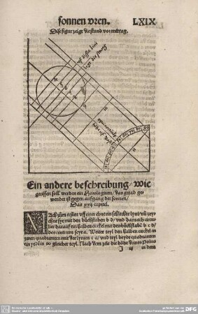 Ein andere beschreibung/ wie gerissen soll werden ein Horologium/ das gerad gewendet ist gegen aufgang der sonnen/ Das XXII. Capitel.