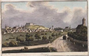 'Ellwangen, C. v. Martens' Gesamtansicht; Aquarell