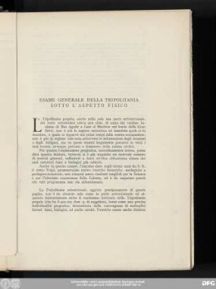 Esame Generale Della Tripolitania Sotto L'Aspetto Fisico