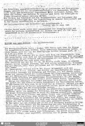 Frieden war ganz einfach : ein Erlebnisbericht