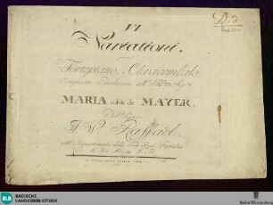 VI variationi per il fortepiano, o clavicembalo