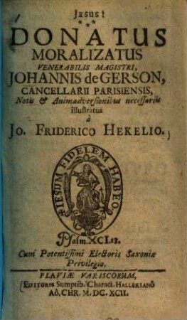 Donatus Moralizatus venerabilis magistri, Johannis de Gerson, cancellarii Parisiensis