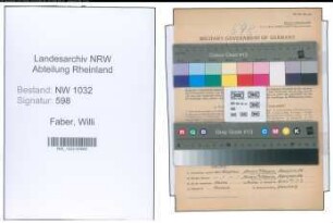 Entnazifizierung Willi Faber , geb. 20.10.1907 ()