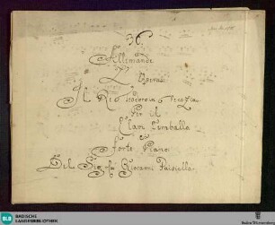 Il Re Teodoro in Venezia. Excerpts. Arr - Don Mus.Ms. 1515 : cemb