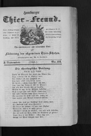 Hamburger Thier-Freund. 5. November. (1858.) No. 44.