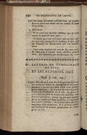 IV. Lettres De Témoignage De Joye Et Les Réponses.