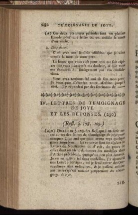 IV. Lettres De Témoignage De Joye Et Les Réponses.