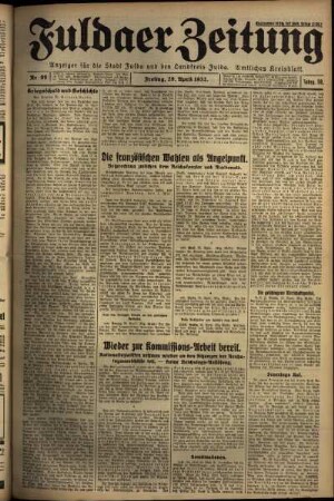 Ausgabe vom Freitag, den 29. April 1932.