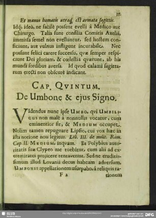 Cap. Quintum. De Umbone & ejus Signo