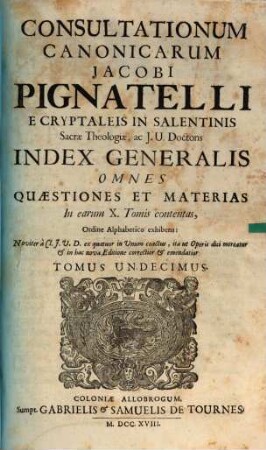 Consultationes Canonicae, 11
