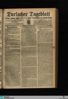 Durlacher Tagblatt : Heimatblatt für die Stadt und den früheren Amtsbezirk Durlach; Pfinztäler Bote für Grötzingen, Berghausen, Söllingen, Wöschbach u. Kleinsteinbach