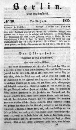 No. 30, 25. Juli 1835