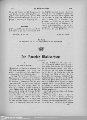 Die Parochie Waldsachsen