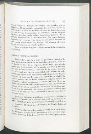 América frente al destino