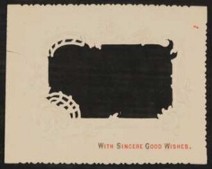 Briefkarte von Georg von Franckenstein an Gerty Schlesinger "WITH SINCERE GOOD WISHES."