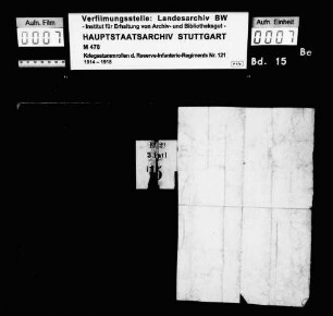 Namentliches Verzeichnis des Stabs des III. Bataillons
