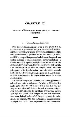 Chapitre IX. Principes D'Étymologie Appliqués A La Langue Française.