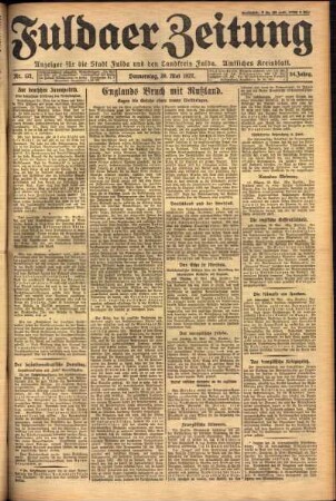 Erste Ausgabe vom Donnerstag, den 26. Mai 1927.