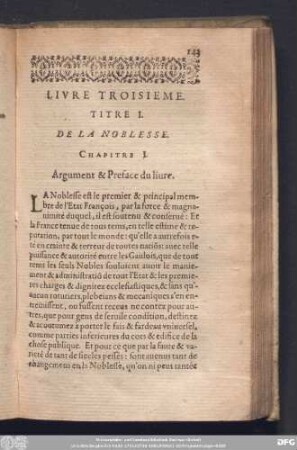 Titre I. De La Noblesse.